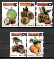 CUBA 2020 ***  Fruits Coconut Tarmind Sapodilla Chikoo 5V MNH (**) Limited Edition - Nuevos