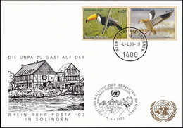 UNO WIEN 2003 Mi-Nr. 252 WEISSE KARTE - RHEIN RUHR POSTA SOLINGEN 04.04.2003 - Covers & Documents