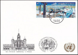 UNO WIEN 2003 Mi-Nr. 255 WEISSE KARTE - SBERATEL PRAG 12.09.2003 - Covers & Documents