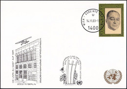 UNO WIEN 2003 Mi-Nr. 257 WEISSE KARTE - INT. BRIEFMARKENBÖRSE BERLIN 14.11.2003 - Covers & Documents