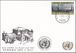 UNO WIEN 2003 Mi-Nr. 258 WEISSE KARTE - NUMIPHIL WIEN 07.12.2003 - Cartas & Documentos