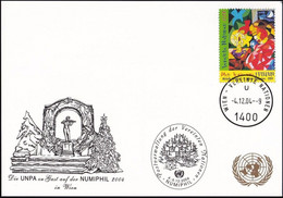 UNO WIEN 2004 Mi-Nr. 265 WEISSE KARTE - NUMIPHIL 2004 WIEN 04.12.2004 - Cartas & Documentos