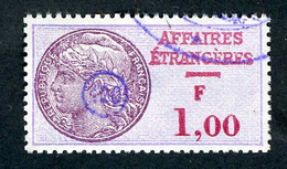 Timbre Fiscal (fiscaux) Des Affaires Etrangères Oblitéré De 1970 Filigranne AGT - 1,00 F - N° 29 - Other & Unclassified