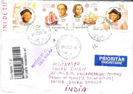 Registered Airmail Cover From Romania To India, 2022 - Covers & Documents