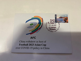 (1 G 55)  China Withdraw As Host Off Football 2023 Asian Cup Over COVID-19 Zero Policy - With OZ Stamp - Fußball-Asienmeisterschaft (AFC)