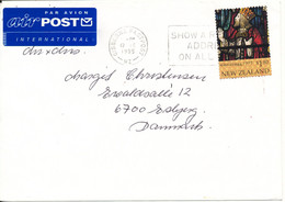 New Zealand Cover Sent Air Mail To Denmark  12-12-1995 Single Christmas Stamp - Covers & Documents