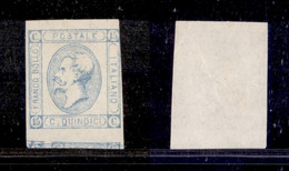 Regno - Vittorio Emanuele II - 1863 - Litografico - Resti Di Stampa - 15 Cent Celeste Chiaro (12) Senza Gomma - Toccato  - Andere & Zonder Classificatie