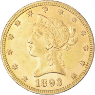 Monnaie, États-Unis, Coronet Head, $10, Eagle, 1893, U.S. Mint, Philadelphie - 10$ - Eagle - 1866-1907: Coronet Head