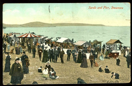 Swansea Sands And Pier 1911 Valentine - Unknown County