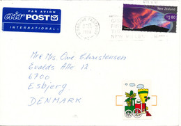New Zealand Cover Sent Air Mail To Denmark 11-12-1998 Single Franked - Lettres & Documents