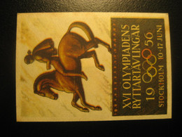 MELBOURNE 1956 Olympic Games Olympics Horse Equestrian STOCKHOLM Poster Stamp Vignette AUSTRALIA SWEDEN Label - Summer 1956: Melbourne