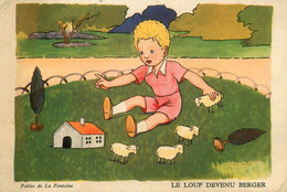 Fables De La Fontaine * Le Loup Devenu Berger * CPA Illustrateur V. SPAHN - Fairy Tales, Popular Stories & Legends