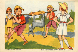 Fables De La Fontaine * Le Meunier Son Fils Et L'âne * CPA Illustrateur V. SPAHN - Cuentos, Fabulas Y Leyendas