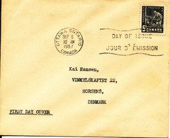 Canada Fdc 1952 Sent To Denmark - 1952-1960