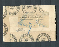 Deutsches Reich / 1907 / Post-Banderolen "Kaiserl.D.Postamt Frankfurt-beschaedigt Eingegangen" A.Brief Ex GB (E051) - Cartas
