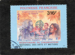 POLYNESIE  : 200 Ans De La Fondation Du Conservatoire National Des Arts Et Métiers (CNAM) : Abbé Grégoire  Et Polynésien - Used Stamps