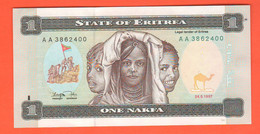 Eritrea 1 One Nagka  1997 Bank Of Eritrea Africa Afrika Serie AA - Eritrea