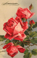 Catharina KLEIN Klein * CPA Illustrateur * Fleur Flower Roses * Anniversaire - Klein, Catharina