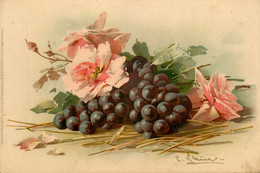 Catharina KLEIN Klein * CPA Illustrateur * Meissner & Buch Série 1246 * Fleur Flower Raisin - Klein, Catharina