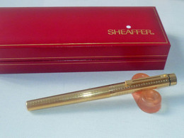 Vintage Sheaffer Targa 1007 Gold Electroplated Gold Nib Fountain Pen USA (#81) - Schrijfgerief