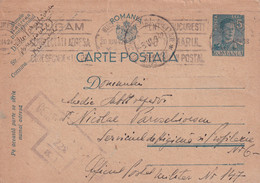 A16414 - MILITARY LETTER CENZURAT CENZORED BUCURESTI  KING MICHAEL 5 Lei  POSTAL STATIONERY 1942 - World War 2 Letters