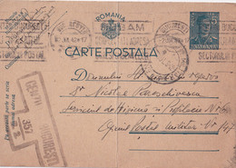 A16419 - MILITARY LETTER CENZURAT CENZORED BUCURESTI 357 KING MICHAEL 5 LEI  POSTAL STATIONERY 1942 OFICIUL POSTAL MILIT - Cartas De La Segunda Guerra Mundial