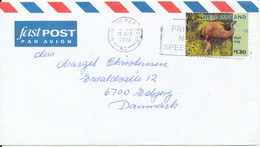 New Zealand Air Mail Cover Sent To Denmark Waikato 15-10-1996 Single Franked - Lettres & Documents