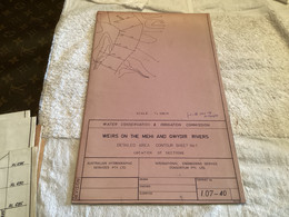 Plan Topographique  Water Conservation Irrigation Weirs On Thé Mehi And Gwydir Rivers 1969 Australia Australie - Arbeitsbeschaffung