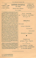 LETTRE-JOURNAL GAZETTE Des ABSENTS -MENU THEMATIQUE Des COLLECTIONNEURS  AMIS Du VIEUX PAPIERS - 1941 - (13,5 X 21 Cm) - Guerre De 1870