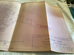 Plan   Dessin Carcoar Dam WATER  CARCOAR   BARRAGE 1970;australia Australie - Obras Públicas