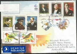 Hommage à Mustafa Kemal Atatürk, Belle Lettre D'Antalaya, Adressée Andorra,davantage Timbres Au Dos Enveloppe ! - Briefe U. Dokumente