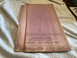 Plan   Dessin Carcoar Dam WATER  CARCOAR   BARRAGE 1970;australia Australie Tampon Work As Executed - Public Works