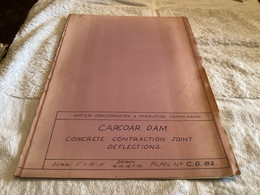 Plan   Dessin Carcoar Dam WATER  CARCOAR   BARRAGE 1970;australia Australie - Publieke Werken