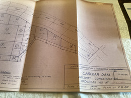 Plan   Dessin Carcoar Dam WATER  CARCOAR   BARRAGE 1970;australia Australie Construction - Arbeitsbeschaffung