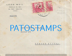 188272 BOLIVIA LA PAZ COVER CANCEL MISSING STAMP CIRCULATED TO ARGENTINA NO POSTAL POSTCARD - Bolivia