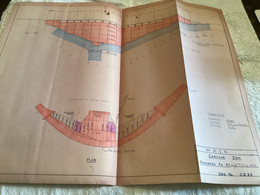 Plan   Dessin Carcoar Dam WATER  CARCOAR   BARRAGE 1970;australia Australie PROGRAMME FOR COOLING AND - Publieke Werken