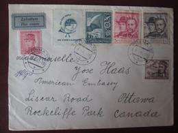 Lettre Par Avion De Tchecoslovaquie Pour Ottawa Canada. 1848, 5 Timbres - Luchtpost