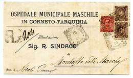 1900 Busta Affr 12cent. Da Municipio CORNETO TARQUINIA Per MONDOLFO DELLE MARCHE - ASCOLI PICENO - Marcophilia