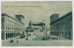 ROMA   PIAZZA  VENEZIA  E  MONUMENTO  A  VITTORIO EMANUELE  II                  2 SCAN  (VIAGGIATA) - Altare Della Patria