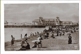Early Real Photo Postcard, Hampshire, Portsmouth, South Parade Pier, People, Pram, Beach Hut, - Portsmouth