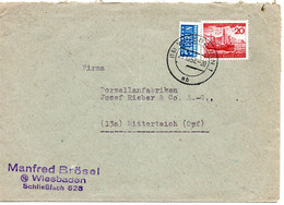 59918 - Bund - 1952 - 20Pfg Helgoland EF A Bf WIESBADEN -> Mitterteich - Cartas & Documentos