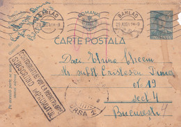 A16479 -  MILITARY LETTER ROMANIA CENZORED 1941 CONTRIBUITI SI VOI LA REINTREGIRE SUBSCRIIND IMPRUMUTUL  FROM BARLAD USE - Cartas De La Segunda Guerra Mundial