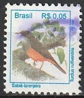 Brasil/ Brazil, 1994 - Local Fauna, Birds / Oiseaux -|- Sabiá-Laranjeira - Gebraucht