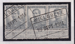 010/37 -- INVASION Allemande - Bande De 3 Timbres Pellens 50 C - Cachet De Gare WIELSBEKE 18 Sept 1914 - 1912 Pellens