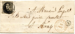 BELGIQUE - N°6 OBLITERATION A BARRES 42 + TAD FONTAINE L'EVEQUE + BOITE RURALE S, 1854 - 1851-1857 Médaillons (6/8)