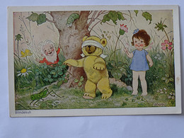 CPA Illustrateur Fritz Baumgarten - 5186 - Blindekuh - Ours Yeux Bandés - Enfant Ange - Baumgarten, F.