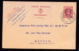 37/020 - BRASSERIE Belgique -  Entete Michel Fache , Houblons Sur Entier Postal Houyoux POPERINGHE 1924 - Birre