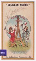 Tour Eiffel 1889 - Rare Chromo Bouillon De Viande Morris Années 1900s - Paris Enfants Drapeau Patriotique - Tower A75-46 - Other & Unclassified