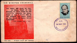 NEW ZEALAND 1965 First Day Cover FDC Sir Winston Churchill (**) - Briefe U. Dokumente