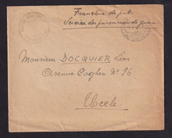 37/037 --  Collection OVERIJSE - Cachet Violet Hopital Militaire TOMBEEK S/ Enveloppe En Franchise Prisonniers De Guerre - Guerra 40 – 45 (Cartas & Documentos)